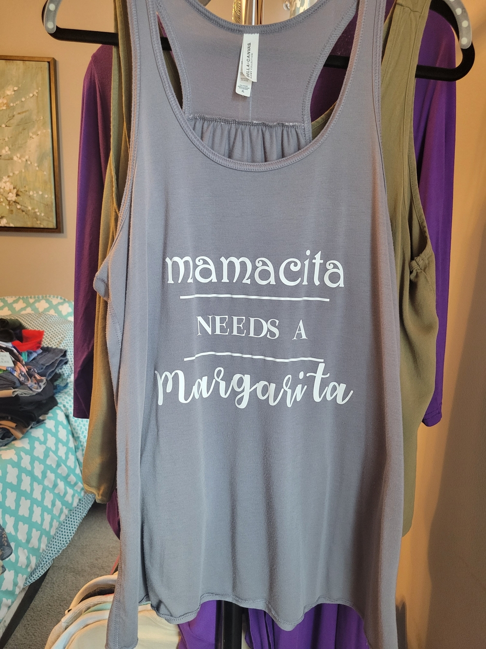 Bella Canvas Gray Mamacita Needs a Margarita Tank Top